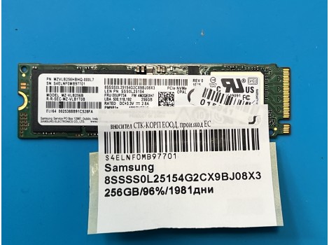 Samsung 8SSSS0L25154G2CX9BJ08X3 256GB M.2 Nvme