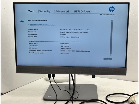 HP EliteOne 800 G3 All-in-One 23" 1920x1080 FHD i5-7500 8GB 260GB HD 630