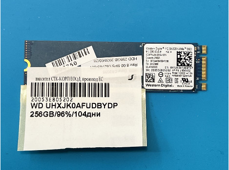 WD UHXJK0AFUDBYDP 256GB M.2 Nvme